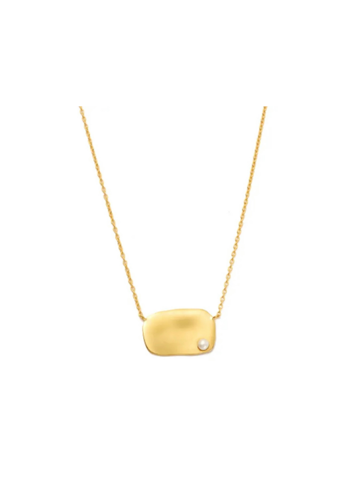 Freshwater pearl 14k gold plated pendant necklace