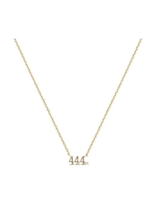gold 444 angel number necklace 