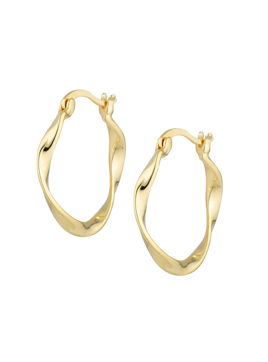 gold twist hoop earring