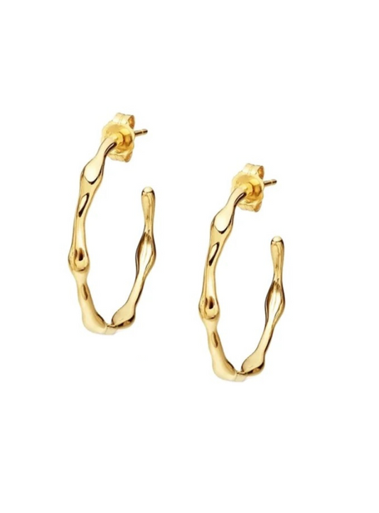 gold c-shaped hoop earring