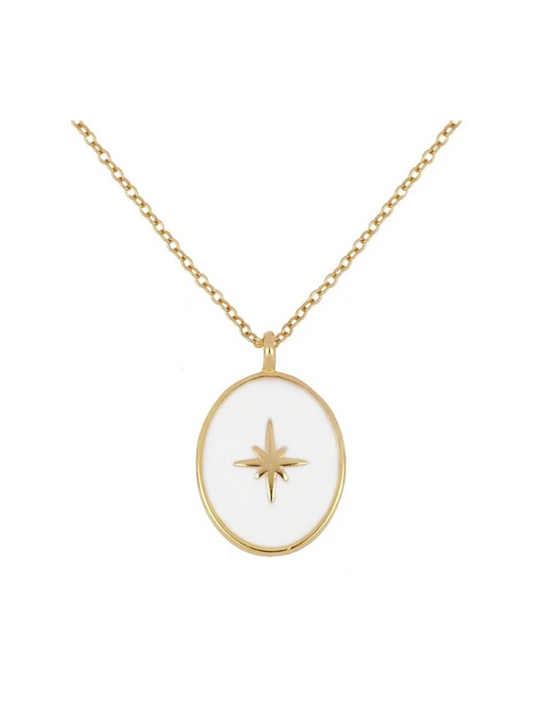 gold enamel star necklace